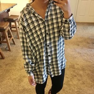 Black and white oversized flannel